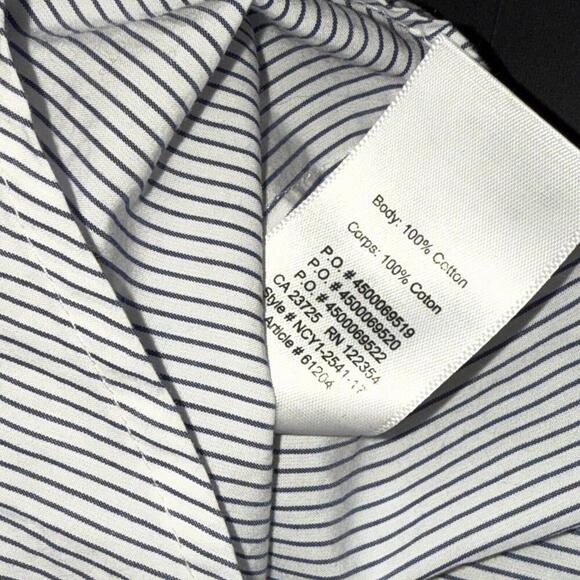 Babaton Aritzia Cold Shoulder Blue Stripe Preppy Quiet Luxury Designer Blouse M - Picture 5 of 14